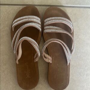 Xappeal Brown and Silver Sandals with Stylish Straps